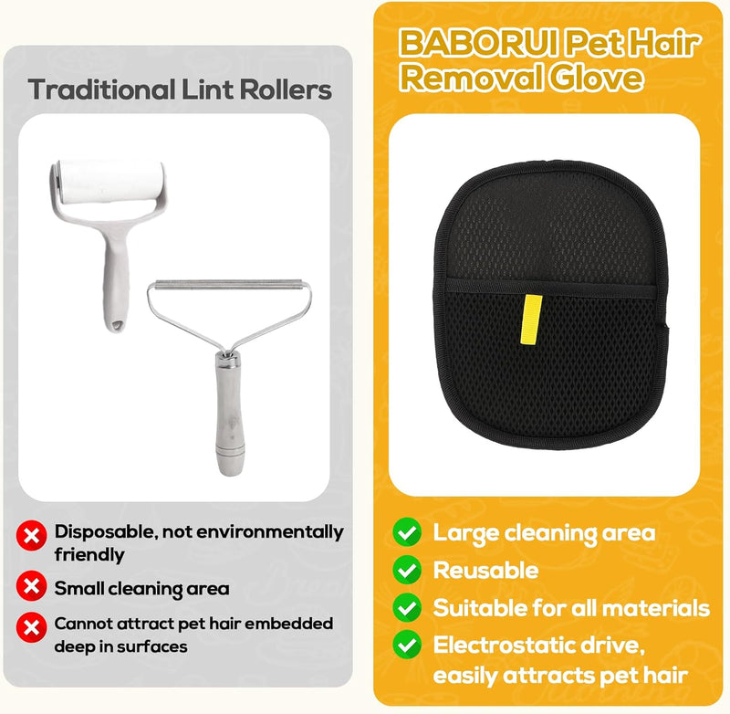 Pet Hair Removal Gloves (Pack of 2)