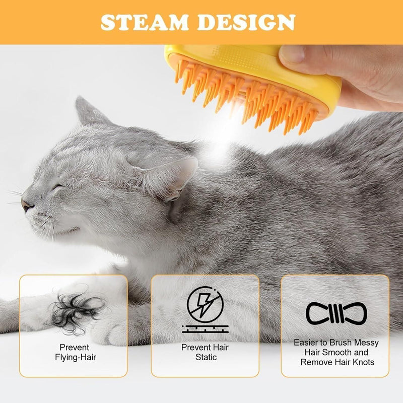 3 In 1 Steamy Pet Cat Brush Cleanser