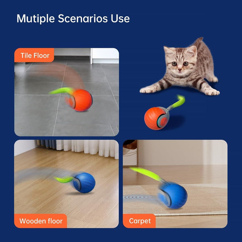 Electric Cat Ball Toy with Lint Collection Capability.