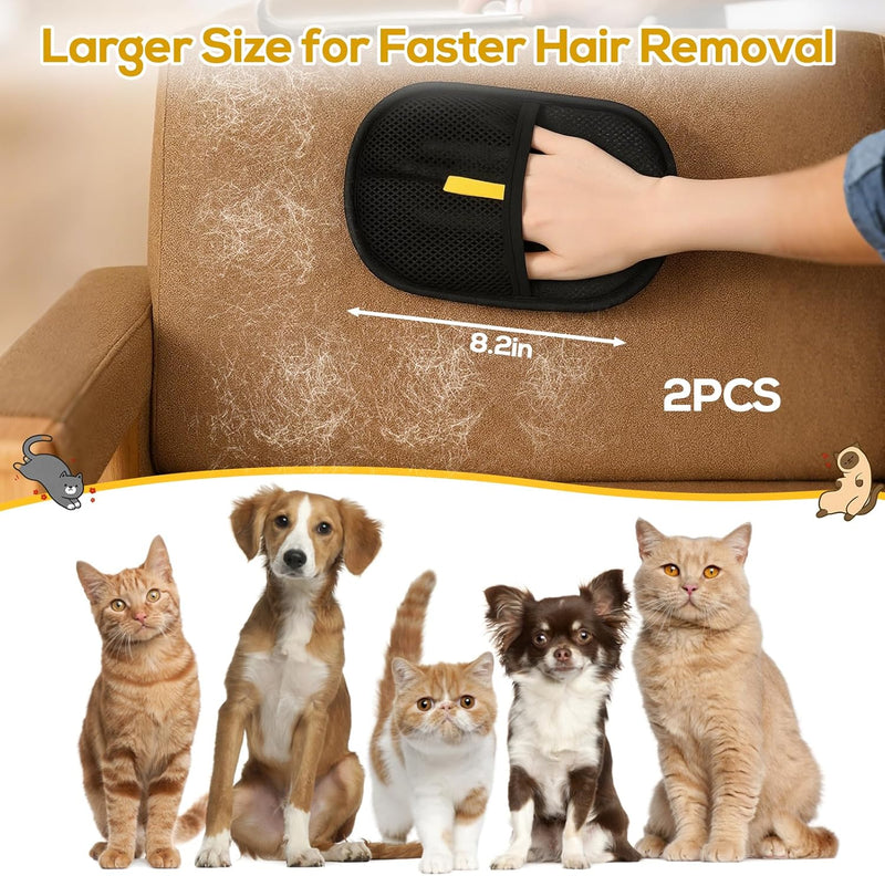 Pet Hair Removal Gloves (Pack of 2)