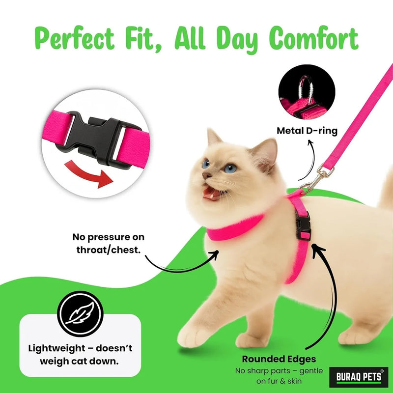 Plain Full Body Cat Harness with Leash Set