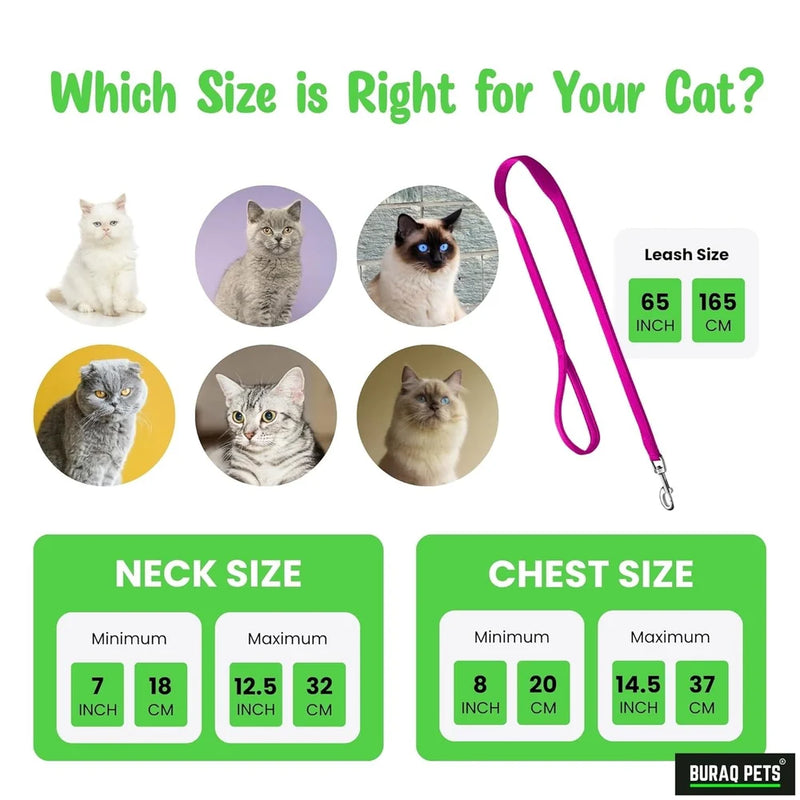 Plain Full Body Cat Harness with Leash Set